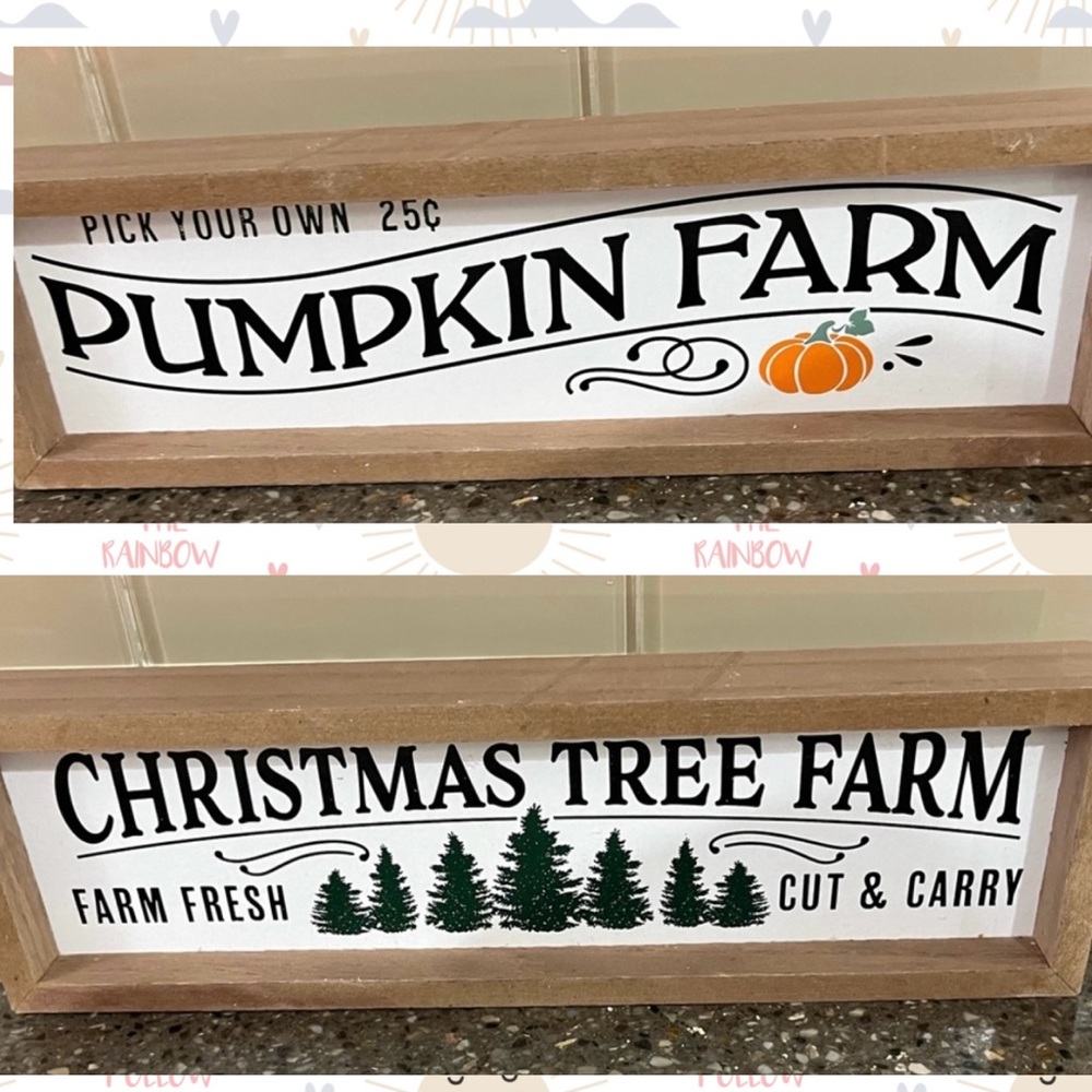 Pumpkin and Christmas Tree Farm Signs